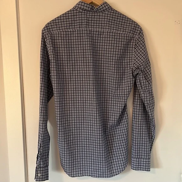 Burberry blue check-print dress shirt. - Picture 5 of 6